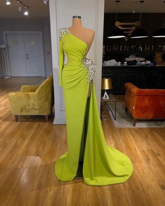 Final Markdown Green long prom dress evening dress,DS4877