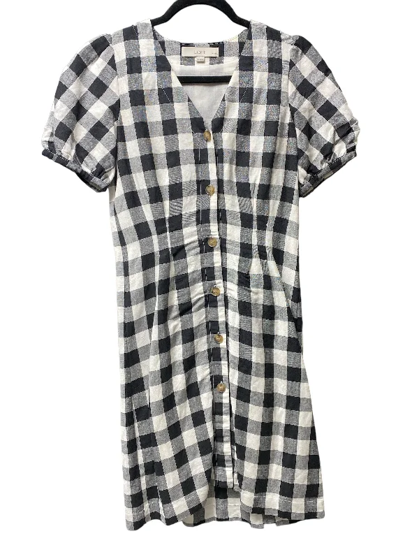 Deal Dash Checkered Pattern Dress Casual Midi Loft, Size 0