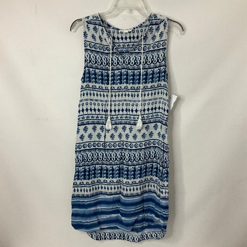 Deal Zone Blue & White Dress Casual Short Beachlunchlounge, Size Xs