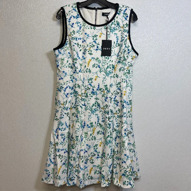 Clearance Event Floral Dress Casual Short Dkny, Size L