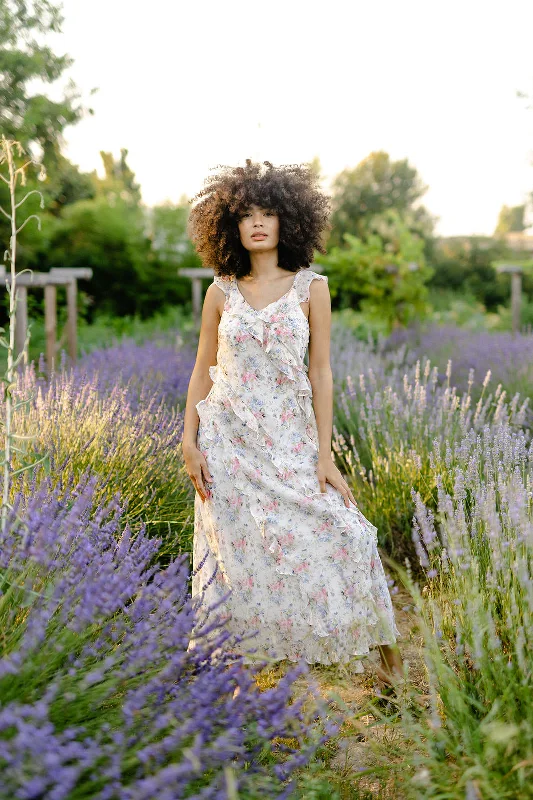 Deal Mania Violetta Ruffled Maxi Dress
