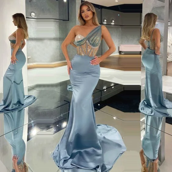 Price Drop One-shoulder Formal Prom Dresses Luxury Arabic Mermaid Evening Dress Custom Made Party Gown for Banquet,DS4763 Price Drop One-shoulder Formal Prom Dresses Luxury Arabic Mermaid Evening Dress Custom Made Party Gown for Banquet,DS4763