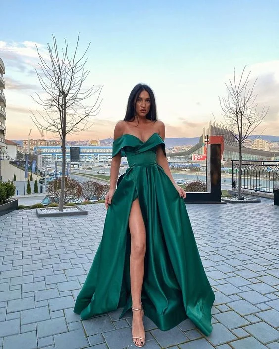 Clearance Sale Hot Selling A Line Off The Shoulder Green Long Prom/Evening Dress,DS4780 Clearance Sale Hot Selling A Line Off The Shoulder Green Long Prom/Evening Dress,DS4780