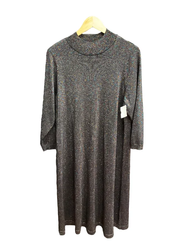 Stock Clearance Multi-colored Dress Casual Midi Lane Bryant, Size 3x