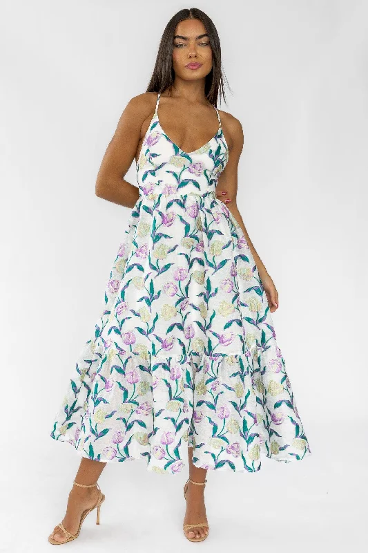 Deep Discounts Claremont Floral Jacquard Midi Dress - Final Sale