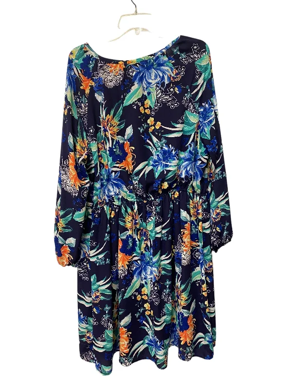 Limited Availability Floral Print Dress Casual Midi Ava & Viv, Size 1x