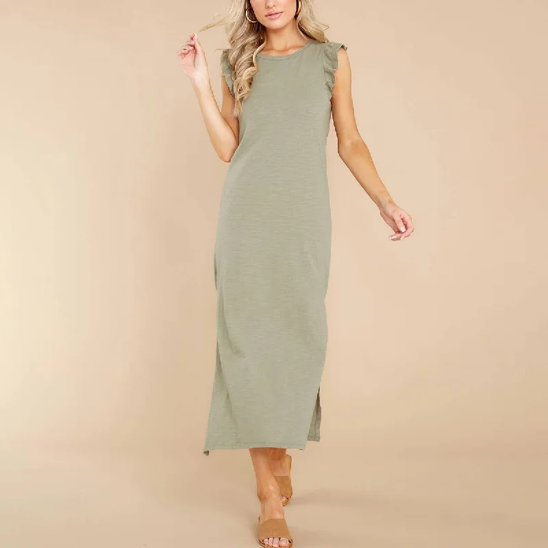 Act Fast A-line knitted dress with wooden ears_CWDMD2312
