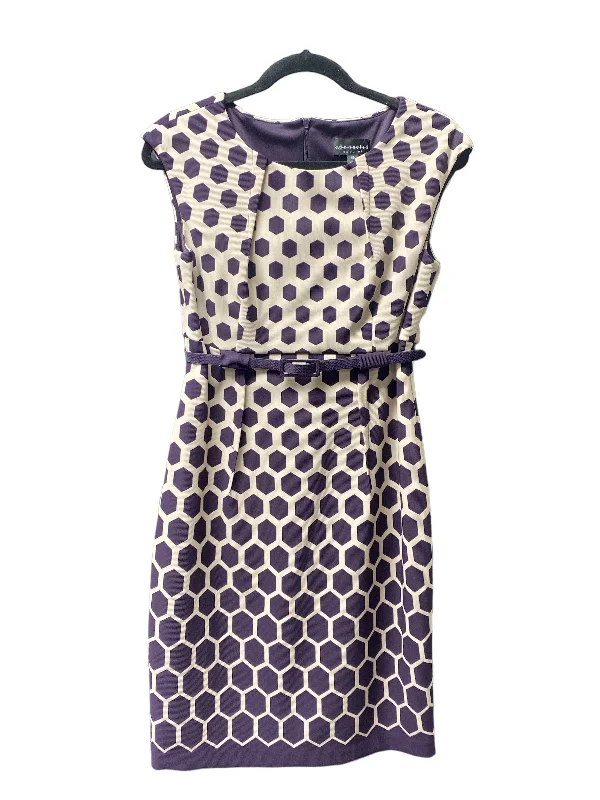 Savings Spectacular Purple & Tan Dress Work Connected Apparel, Size 6petite