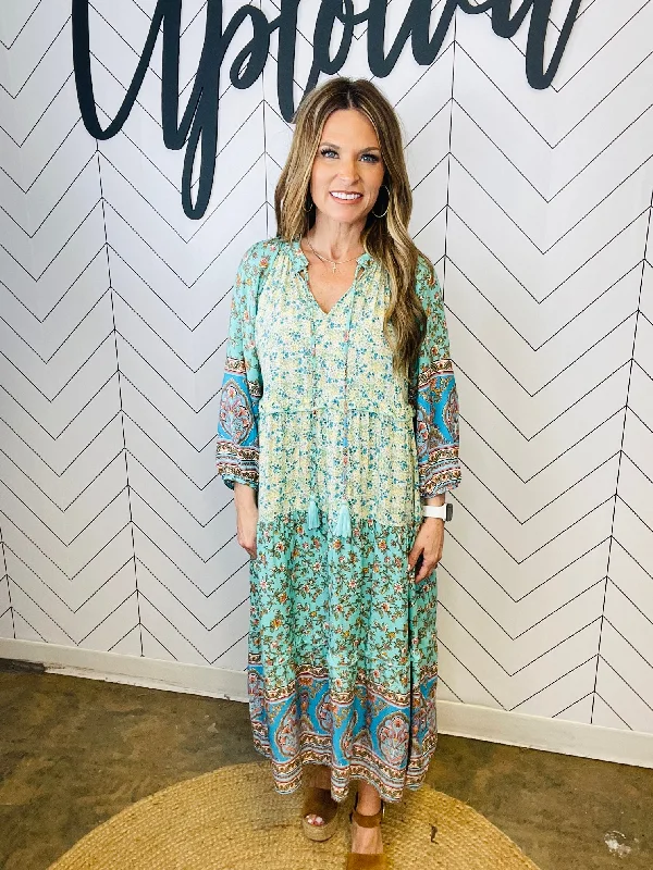 Price Slash MINT BOHO MAXI  DRESS