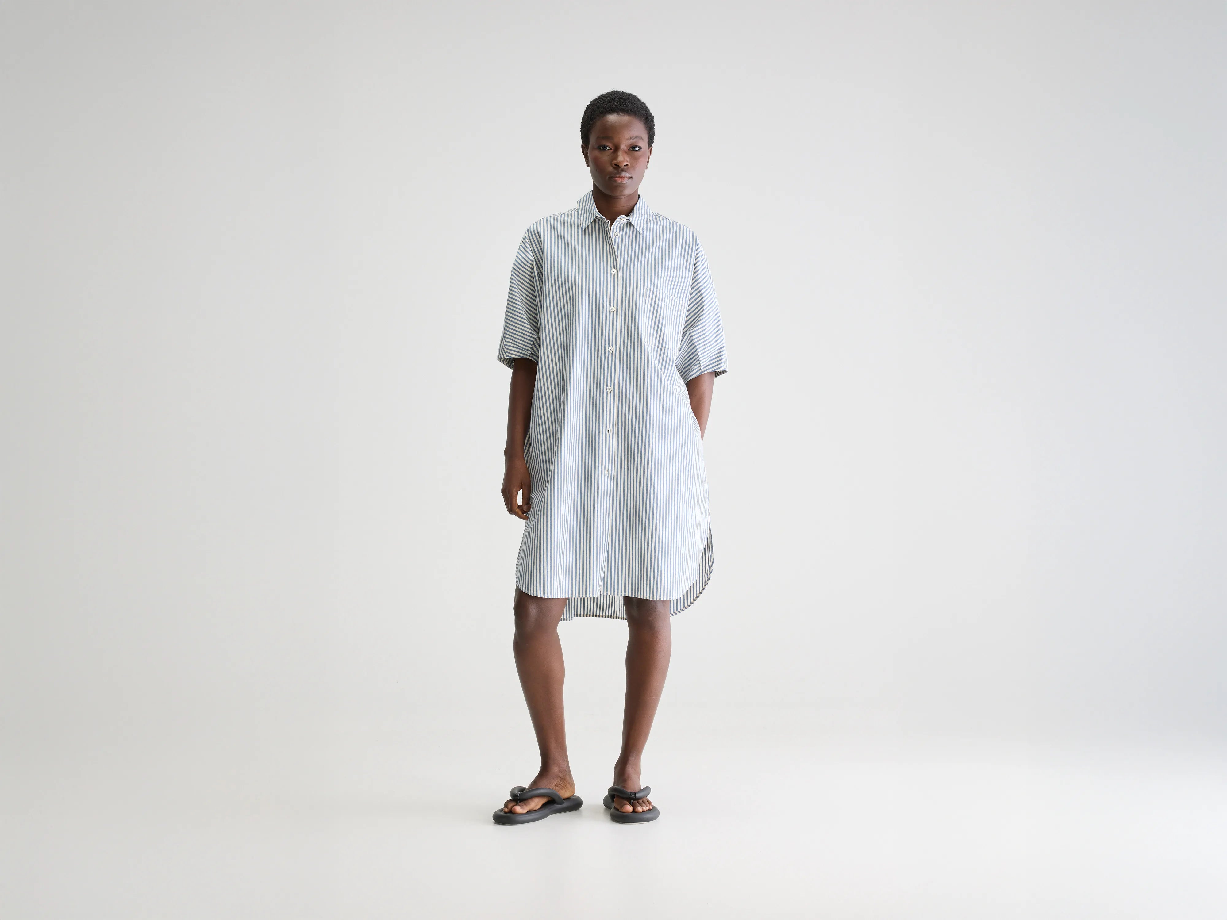 Time-Limited Offer Jeanne shirt dress (251 / W / STRIPE A)