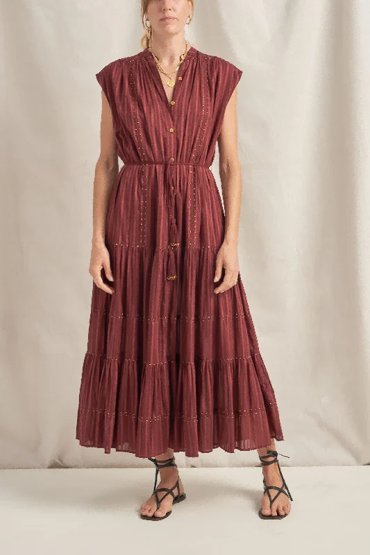 Online Specials Rhea Mahogany Sleeveless Maxi Dress
