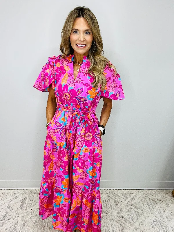 Quick Sale Coconut Grove Escondido Tiered Shift Midi Dress