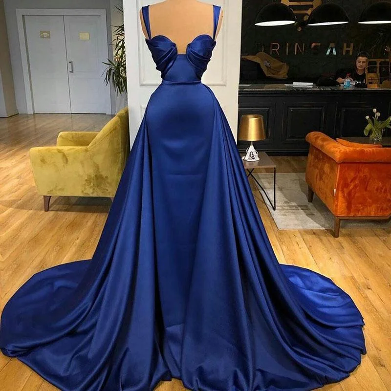 Referral Discount royal blue prom dresses, simple prom dress, detachable skirt prom dresses, 2022 prom dresses,DS4747