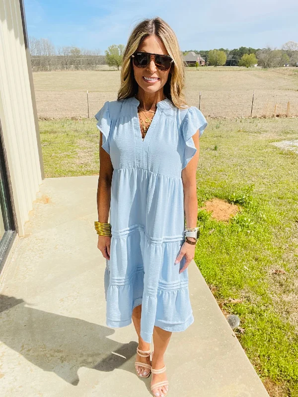 Closeout LIGHT BLUE LUXURY DRESS