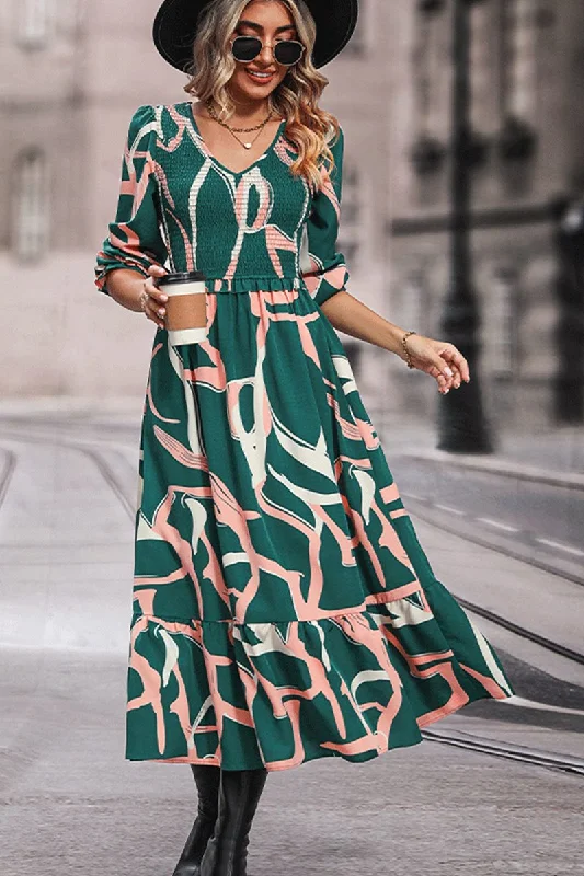 Savings Spectacular FASHION WOMEN PRINT LONG SLEEVE DRESS