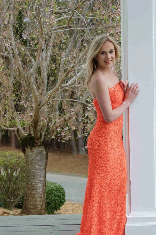 Sale Event Strapless Pink Sequins Prom Dress with Slit,DS4603