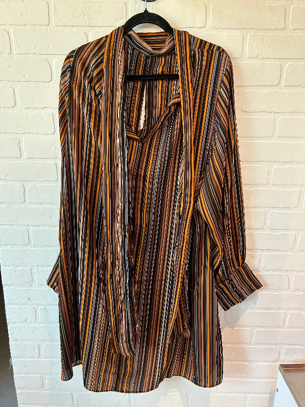 New Markdowns Black & Brown Dress Casual Midi City Chic, Size 3x