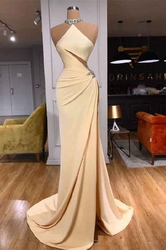 Price Reduction Simple Elegant Sleeveless Long Evening Dress,DS4675