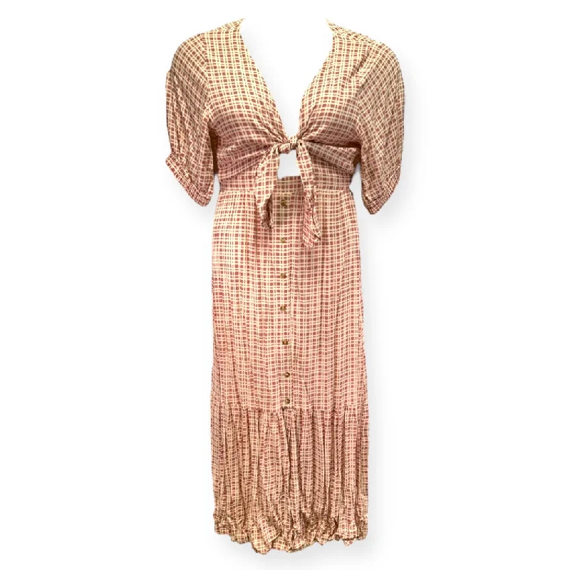 Deal Frenzy Maple Check Tie-Front Midi Dress Faithfull The Brand X Anthropologie, Size 6 Deal Frenzy Maple Check Tie-Front Midi Dress Faithfull The Brand X Anthropologie, Size 6