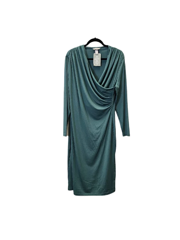 Savings Galore Green Dress Party Midi H&m, Size Xxl
