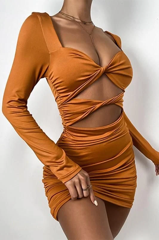 Fantastic Offers TWISTED WAIST AND BUST DETAILED MINI DRESS