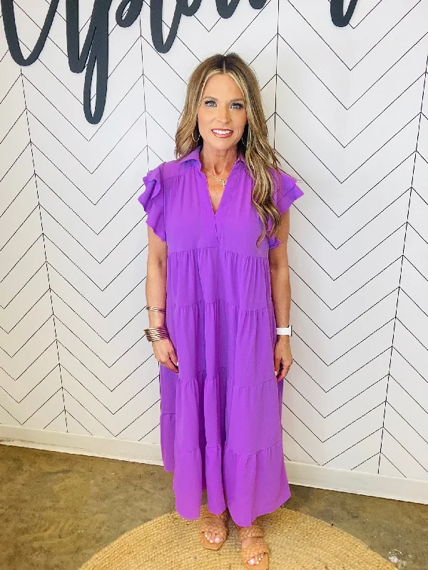Extra Savings GIVE ME ALL THE LAVENDER MIDI DRESS--RESTOCK ALERT