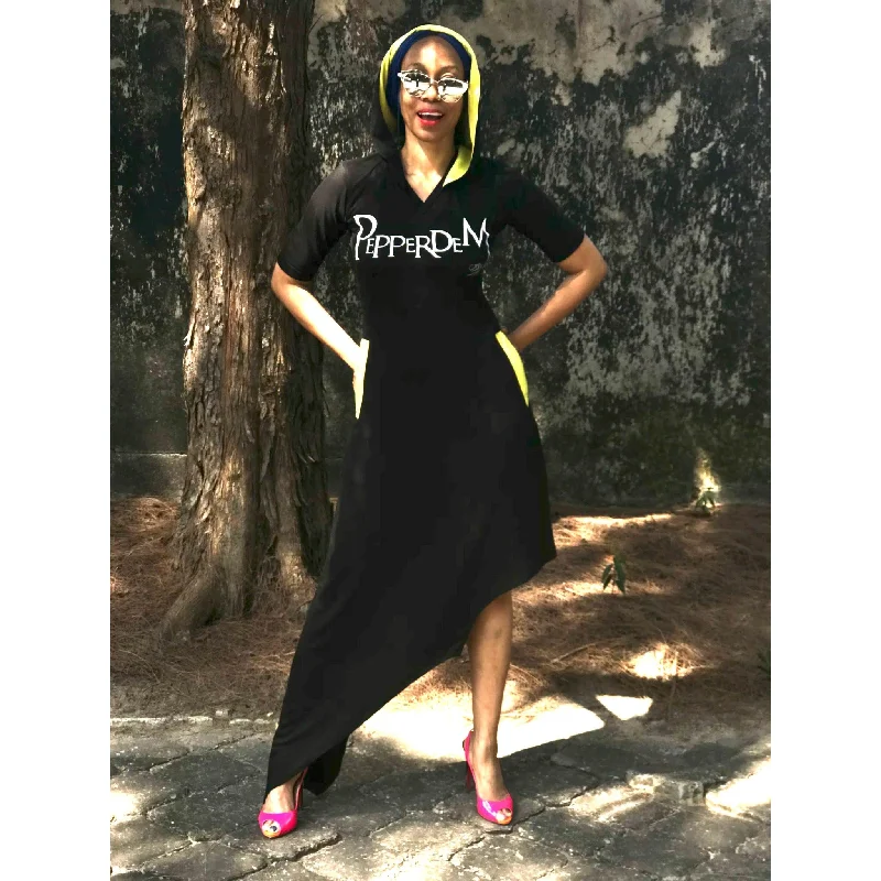 Sale Event PEPPERDEM HOODED ASYMMETRIC HEM DRESS