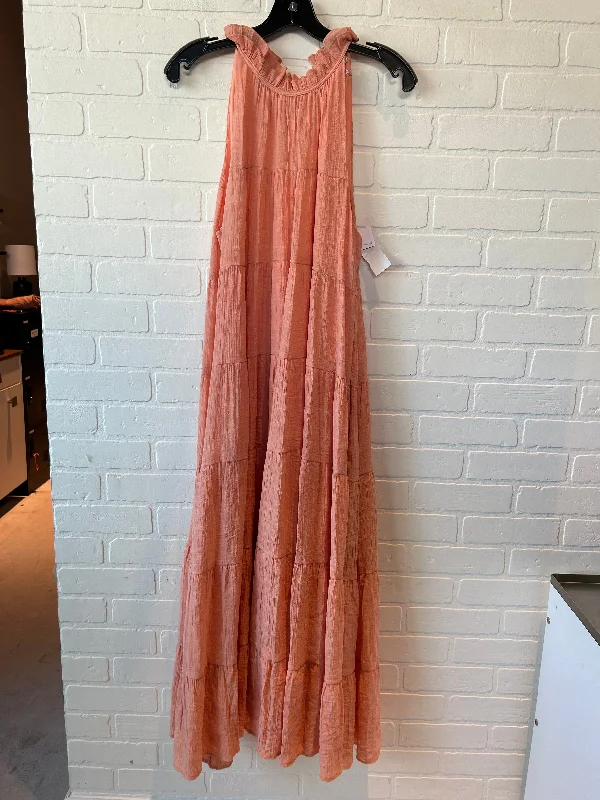 Clearance Items Orange Dress Casual Maxi Entro, Size L