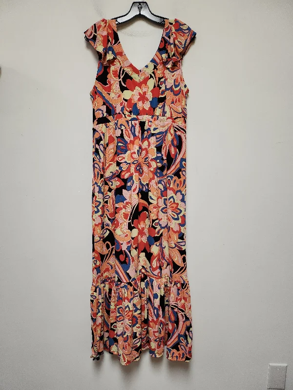 Price Drop Alert Multi-colored Dress Casual Maxi Iman Hsn, Size L