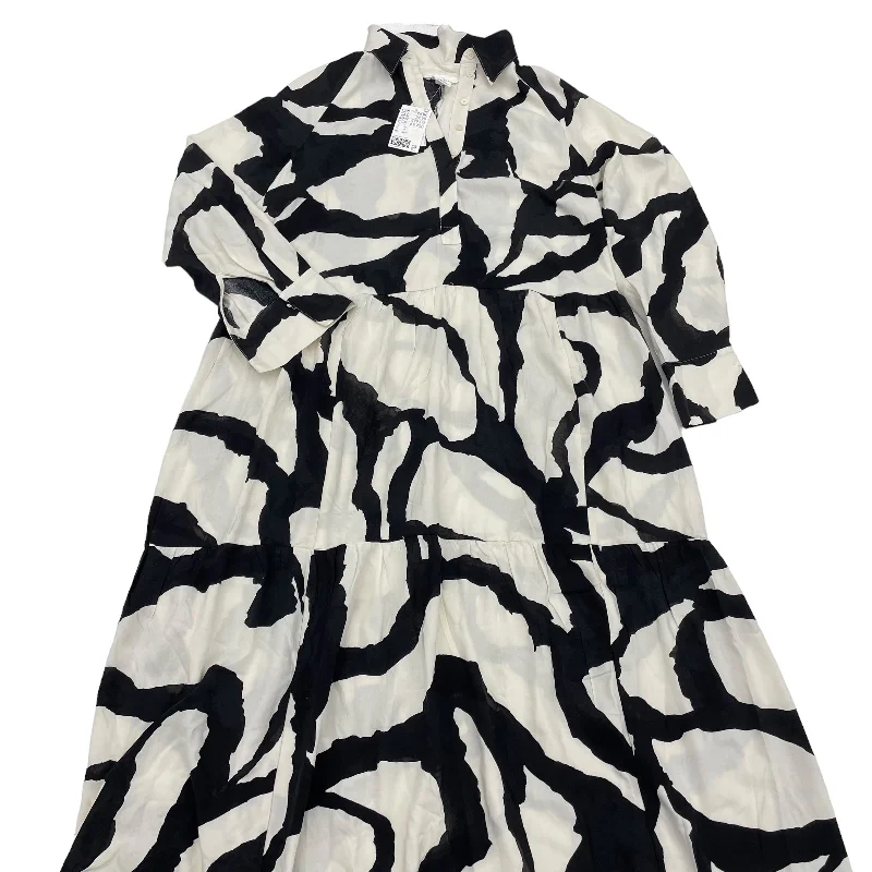 Midnight Madness BLACK & CREAM H&M DRESS CASUAL MAXI, Size XS