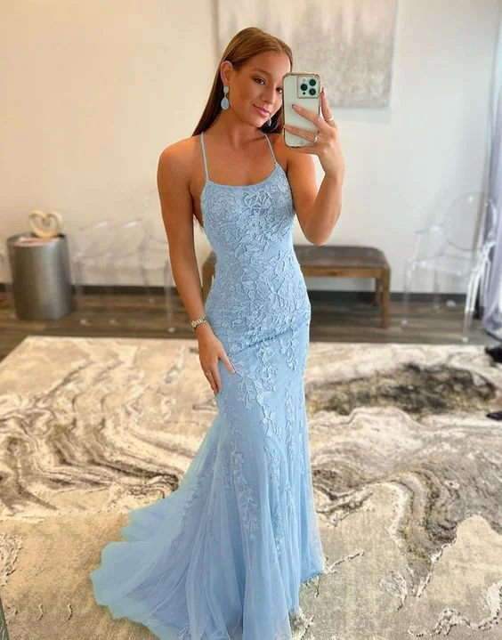 Great Deals Mermaid Applique Long Prom Dress Backless Evening Dress,DS4461