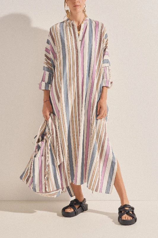 Limited Time Pollux Naxos Stripe Maxi Caftan Dress
