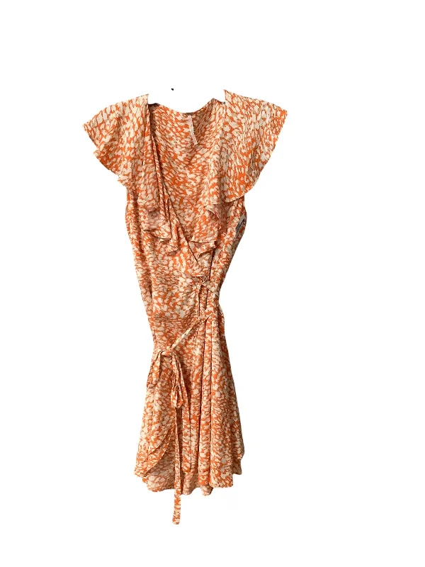 Get It Before It’s Gone Orange Dress Casual Short Free People, Size S