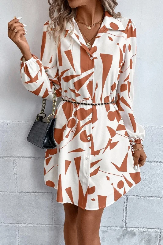 Exclusive Access WOMEN LOOSE FIT PATTERNED COLLAR SHIRTS DRESS