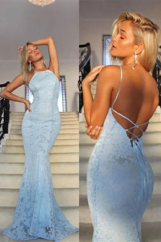 Final Markdown Sexy Open Back Spaghetti Straps Prom Dresses Mermaid Sweep Train LaceDS4463 Final Markdown Sexy Open Back Spaghetti Straps Prom Dresses Mermaid Sweep Train LaceDS4463