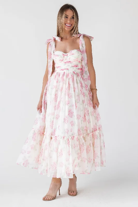 Major Savings Sweet Serenade Blush Floral Maxi Dress