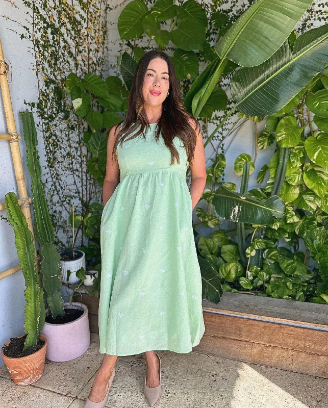 Amazing Deals Fiza Linen Midi Dress