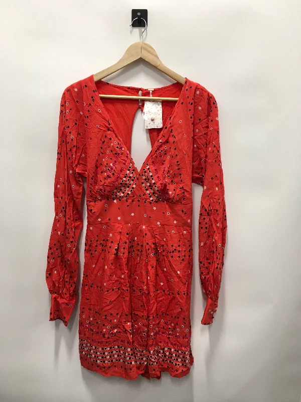 Unmissable Offer Orange Dress Casual Short Free People, Size M