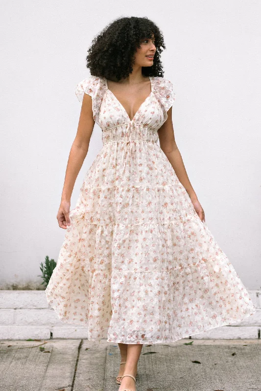 Limited Availability Janet Plunge Tiered Dress
