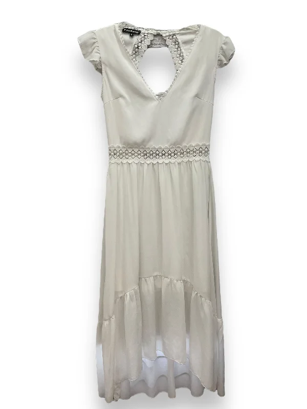 Final Sale White Dress Casual Midi Clothes Mentor, Size M