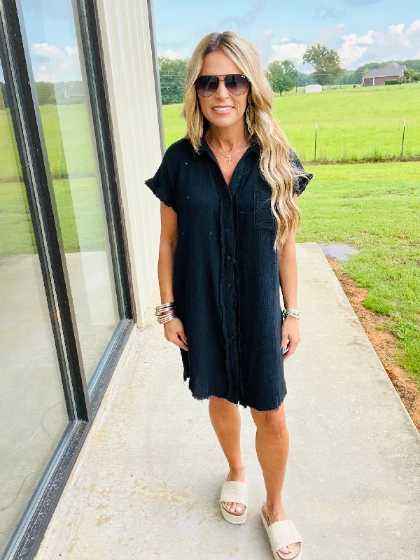 Doorbuster Deal EASE YOUR MIND DRESS- BLACK