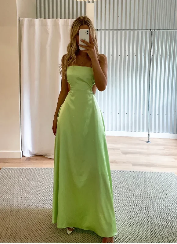 Savings Event Green Strapless A-Line Backless Long Party Dress Wedding Guest Dress,DP1971 Savings Event Green Strapless A-Line Backless Long Party Dress Wedding Guest Dress,DP1971