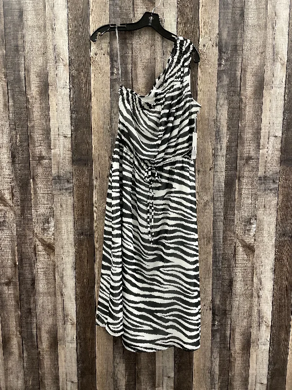 Great Bargains Black & White Dress Casual Midi Worthington, Size M