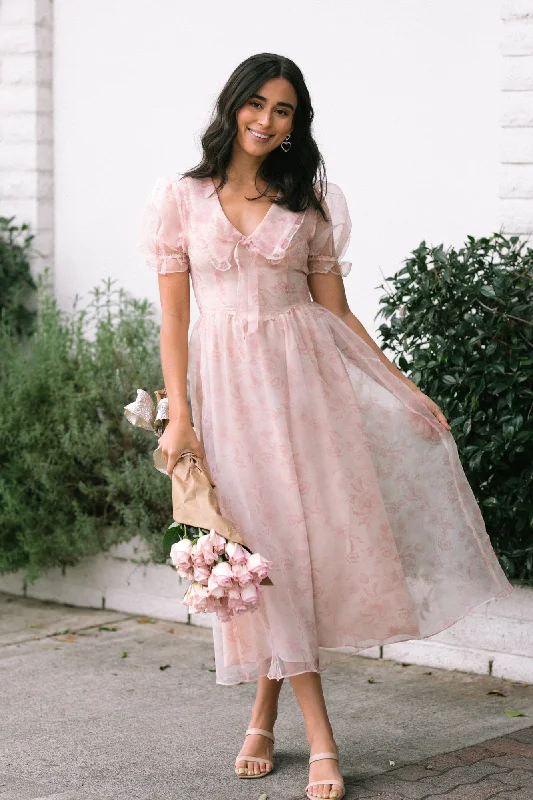 Daily Deals Blake Bib Floral Midi Dress