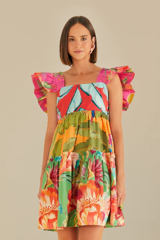 New Deals Foliage Mix Mini Dress