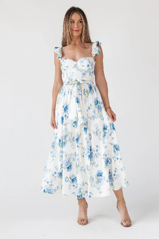 Discount Mania Vara Blue Floral Dress