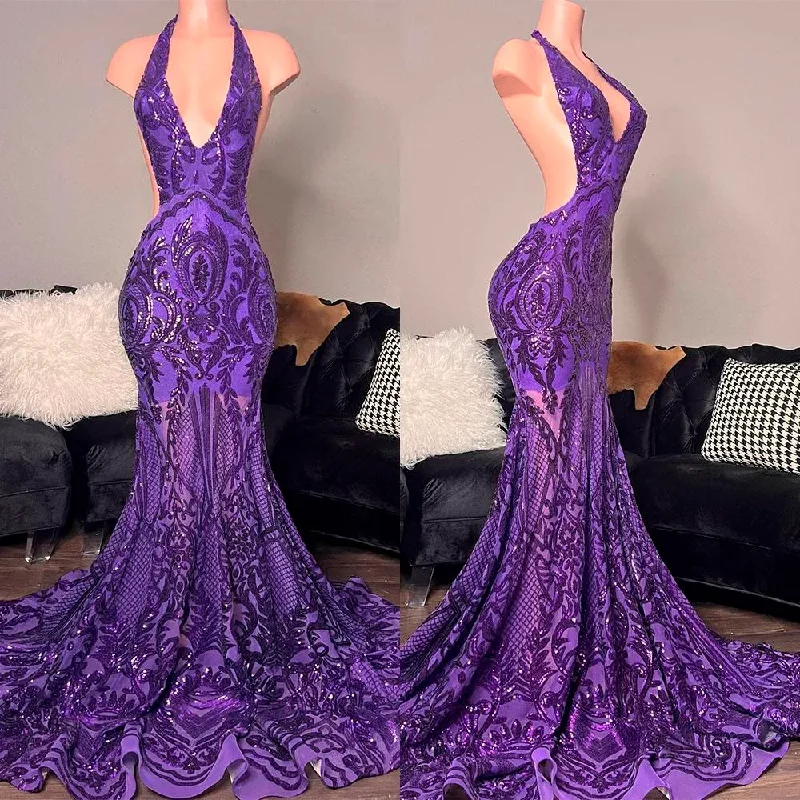 Stock Up and Save purple prom dresses, mermaid prom dresses, halter prom dresses, formal dresses,DS4920 Stock Up and Save purple prom dresses, mermaid prom dresses, halter prom dresses, formal dresses,DS4920