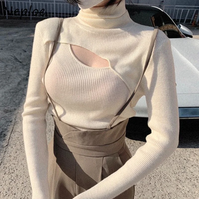 Big Discounts Awakecrm Joskka Autumn Winter Temperament Sweaters Woman Turtleneck Hollow Slim Knit Tops Women Long-sleeved Bottoming Sweater Top Big Discounts Awakecrm Joskka Autumn Winter Temperament Sweaters Woman Turtleneck Hollow Slim Knit Tops Women Long-sleeved Bottoming Sweater Top