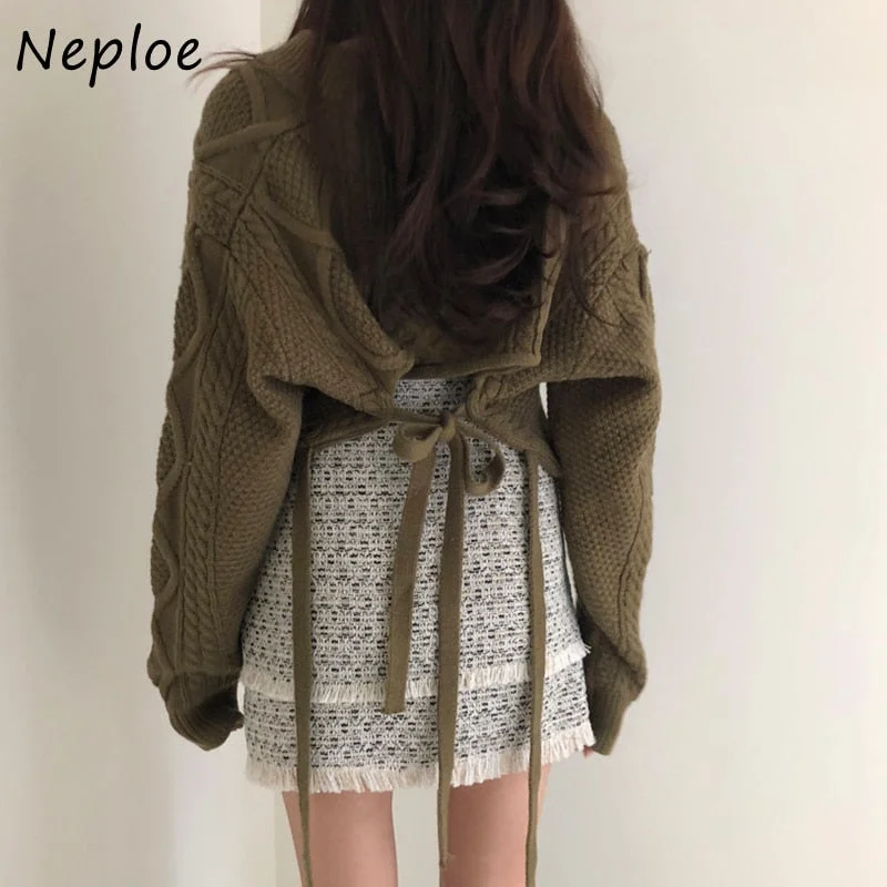 Bonus Savings Awakecrm Joskka Batwing Long Sleeve Loose Casual Women Sweaters Twist Back Bandage Short Knit Pillovers Female V-neck Retro Femme Tops Bonus Savings Awakecrm Joskka Batwing Long Sleeve Loose Casual Women Sweaters Twist Back Bandage Short Knit Pillovers Female V-neck Retro Femme Tops