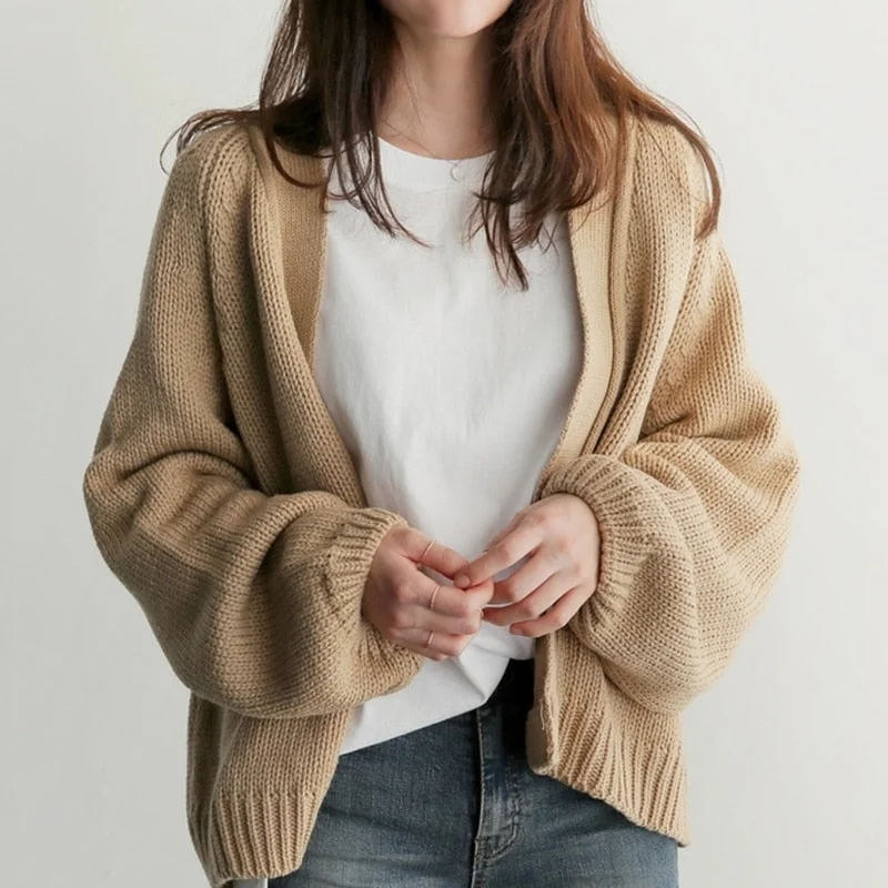 Bargain Bin Awakecrm Christmas Gift JMPRS Autumn Chic Women Cardigans Sweater Long Sleeve Loose Plus Size Girls Knitted Short Coat Causal Solid Korean Tops Bargain Bin Awakecrm Christmas Gift JMPRS Autumn Chic Women Cardigans Sweater Long Sleeve Loose Plus Size Girls Knitted Short Coat Causal Solid Korean Tops